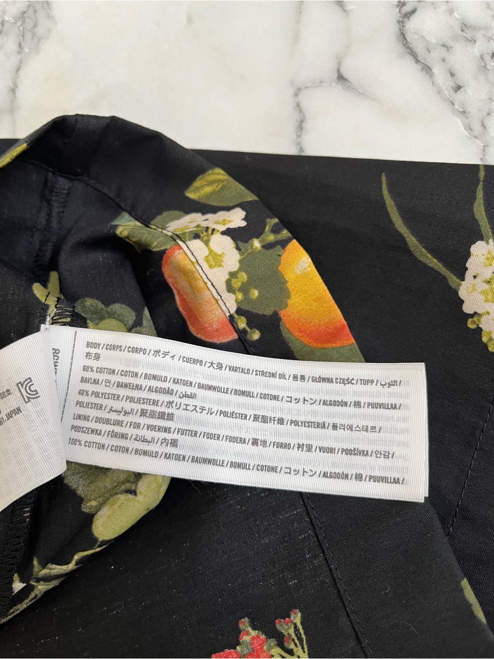 Abercrombie & Fitch Emerson Puff Sleeve Midi Dress Black Fruit Print Medium NWT - Picture 12 of 12
